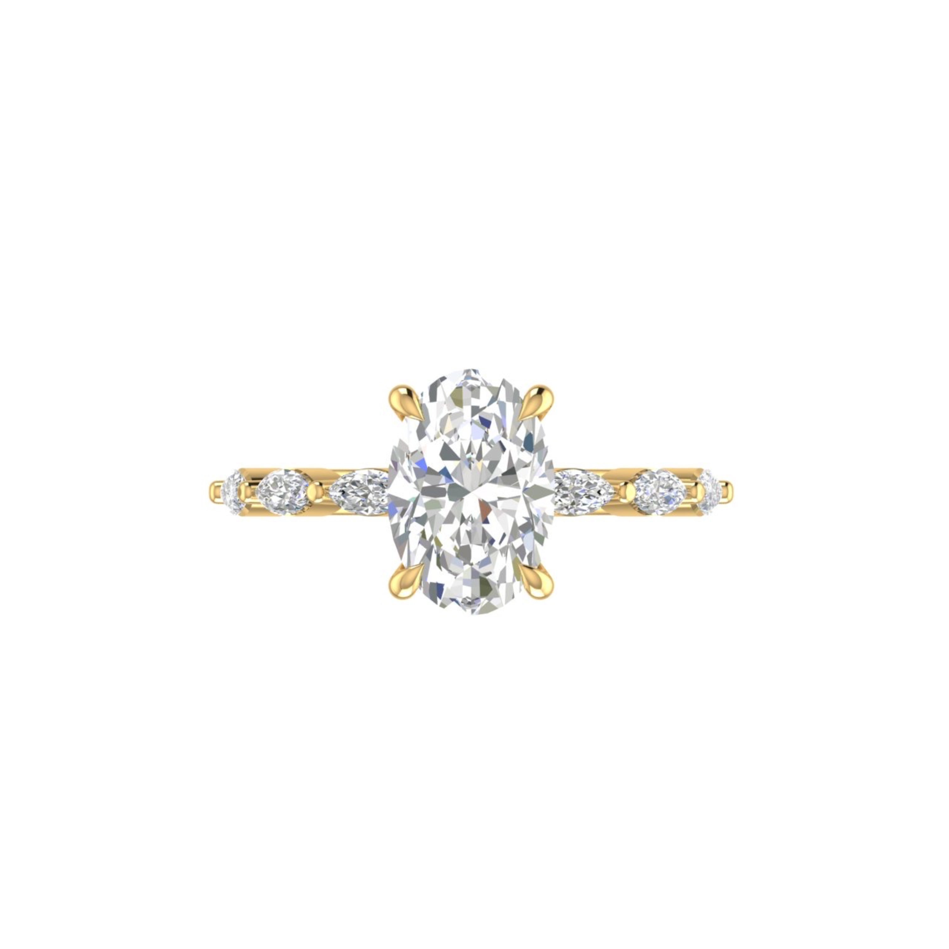 Marquise and Round Lowset Diamond Ring