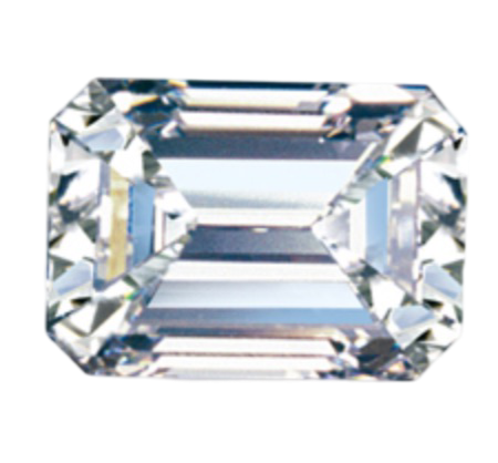 Picture of an Emerald Cut Diamond. Emerald Cut Diamond Sizing Chart 