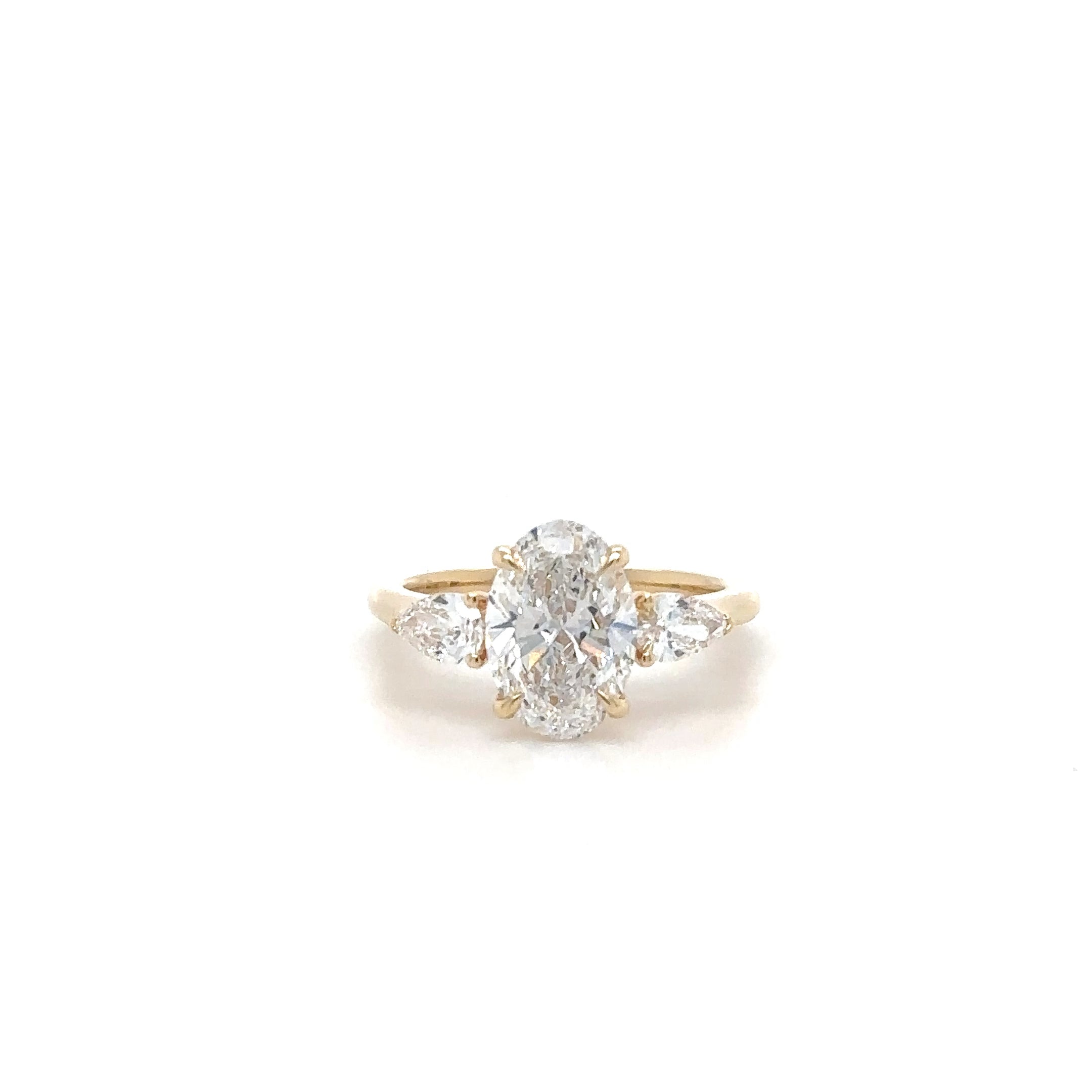 Pear Trilogy Gallery Diamond Ring