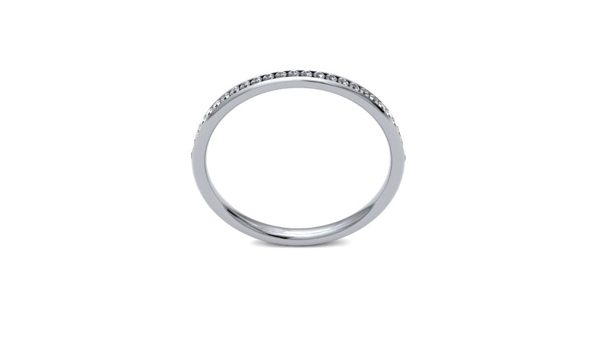 2mm Channel Set Diamond Wedding Ring