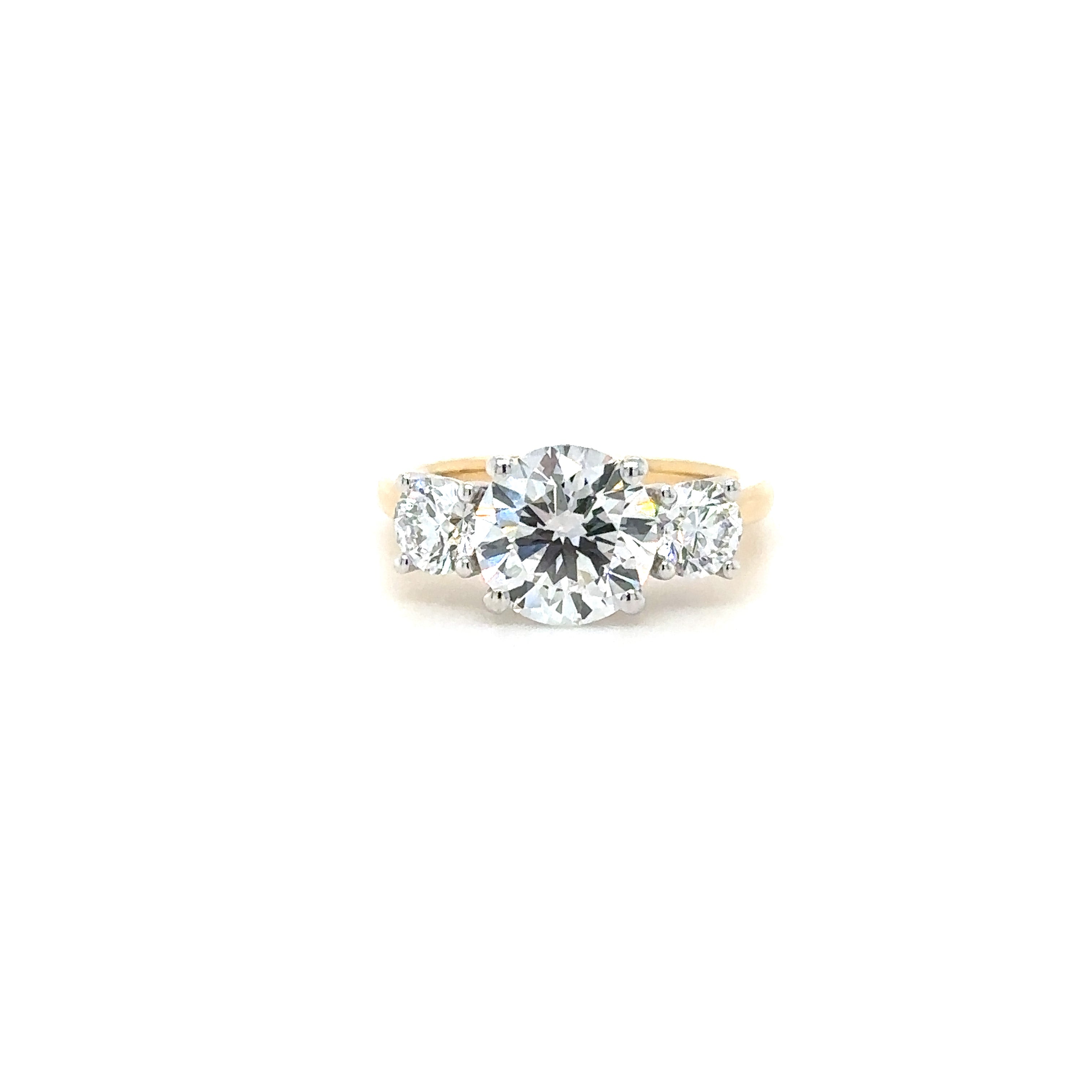 Round Trilogy Gallery Diamond Ring with UnderHalo