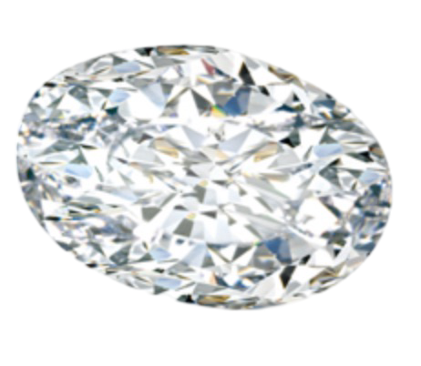 Picture of an Oval Cut Diamond. Oval Diamond Sizing Chart 