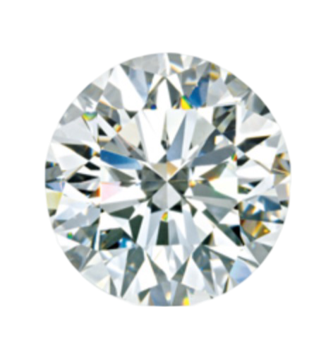 Picture of an Round Cut Diamond. Round Cut Diamond Sizing Chart 